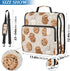 Krafig 3 Cookies Milk Pattern Cute Zipper Binder Bag Ring with Handle Shoulder Strap, Binder File Organizer Bag Storage