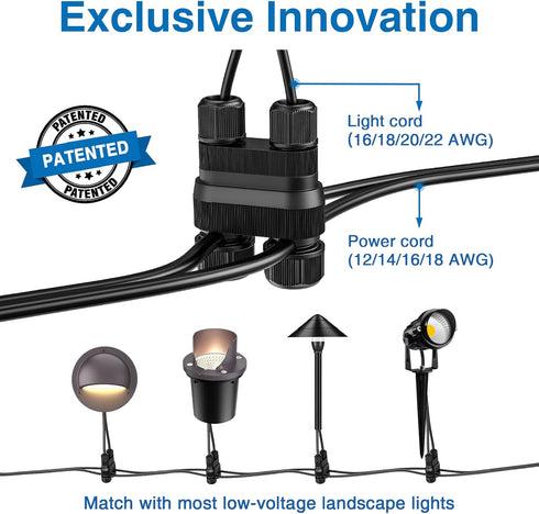 SUNVIE Low Voltage Wire Connector Fastlock2, 8 Pack Waterproof for Landscape Lighting
