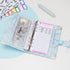 A6 Budget Binder Leather Cash Envelopes Money Saving Binder with Zipper Envelopes for Budgeting Blue