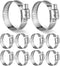 10PCS Hose Clamp Set, Stainless Steel Adjustable Hose Clamps 3/4'' to 1-1/8'' (19-29mm)