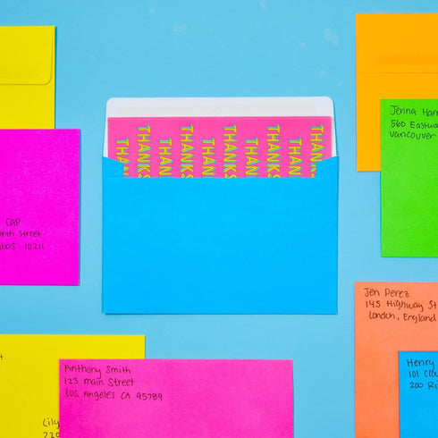 Paper Junkie 112 Pack Bright Neon Colored Envelopes with Self-Adhesive, Bulk Set for 4x6 Invitations, Greeting Cards, Birthday, Baby Shower (A6) by Paper Junkie