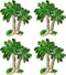 Palm Tree Cabinet Knobs, Zinc Alloy Single Hole for Kitchen Cabinet Drawer Dresser Handles, 4 Pieces (Green)