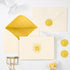 50 Pack 4x6, Crisky Smile Boho Sun Blank Cards and Envelopes Embossed Gold Foil Blank Greeting Cards Bulk for Wedding