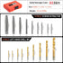 Set, 37# 6542 (18-Pieces) Screw Extractor Cr-Mo & HSS Steel Cobalt Left-Hand Drill Bit, Easy Out Broken Bolt Remover