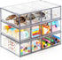 Desk Organizer with 12 Drawers, FODIENS Stackable Desktop Storage Box with Removable Drawer, Clear Sunglasses Organizer