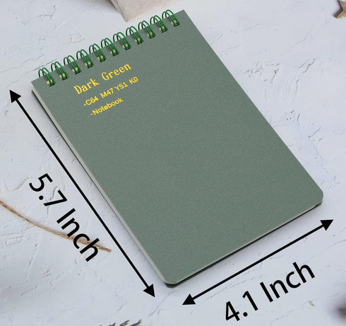 Yansanido 8 Pcs A6 Top Bound Spiral Notebook, 4 Color Thick Plastic Hardcover, 80 Sheets (160 Pages) College Ruled