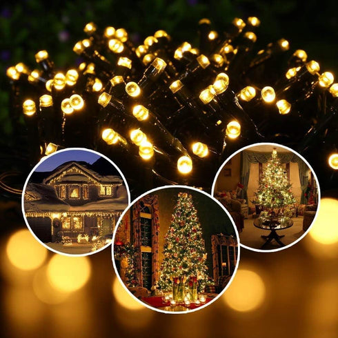 2 Packs 144ft 400 8 Toodour Solar Christmas Lights Outdoor, Total LED Solar String Lights with Mode, Outdoor Christmas