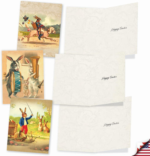 The Best Card Company 20 Vintage Easter Cards with Envelopes, Retro Boxed Note Cards for Easter (4 x 5.12 Inch).