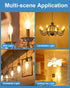 E12 B10 Bulb 2700K, 40W Bulbs, 400 Dimmable, 120V Bulbs (12-Pack) Clear Candle Base with Warm White Candelabra Light