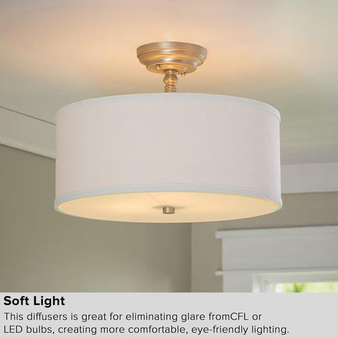 (1 10.5"/267 mm,Frosted 11.5-14" GO&SO PCS) Lamp Shade Diffuser White Acrylic Drum Lampshade Diffuser - Fits