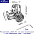 4Pcs Elbow 3 1" uxcell Corner Cross Structural Pipe Connectors Way End Rails Clamp with Wrench Stainless Steel Corner