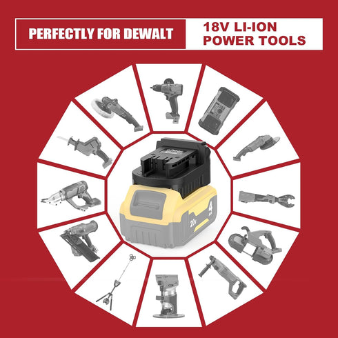 Battery Adapter for Dewalt to Milwaukee, Converts Dewalt 18V/20V Max Battery to Milwaukee 18V Battery