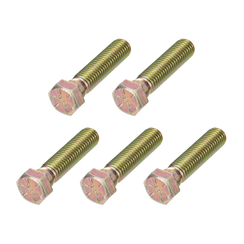 Hex Bolts (7/16-20x1") 5Pcs, Carbon Steel Zinc Plated Fully Threaded Hex Head Screw Bolt for Furniture Repair