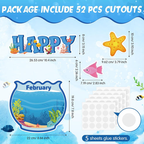 Birthday Bulletin Board Set for Classroom Under The Sea Spring Bug Bee Theme Happy Birthday Bulletin Board Decoration Months Ocean Honeycomb Cutouts Birthday Calendar School Wall Decor (Sea) by Colarr