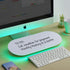 TSJ OFFICE Glass Desktop Whiteboard, 17 X 7 Inches Small Dry Erase Board with Green Light, Notepad with 1 Drawer