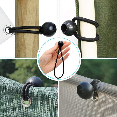 24 Pcs Tarp Clips and Ball Bungee Cords, Heavy Duty Lock Grip Fasteners with 6 Inch Bungee Ball Cords for Outdoor