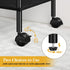 Black Printer Stand with Storage, 3 Tier Rolling Cart with Wheels, Large Printer Table for Home Office