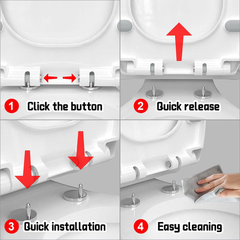 Mokukii 18.5), Premium Heavy-Duty Elongated (Oval) Toilet Seat (Oblong Soft Close & Silent, Metal Hinges, Quick-Attach