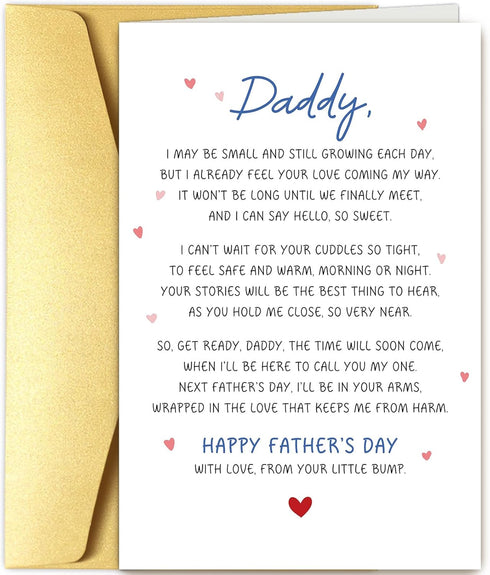 Goroar Sweet First Fathers Day Card for New Dad, Fathers Day Gift for