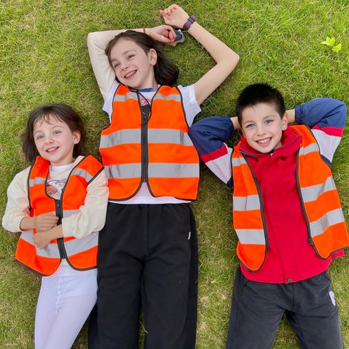 High Visibility Kids Safety Vest,Toddler Safety Vest,Reflective Vest Kids,Toddler Construction Vest For Cycling &Running,Orange XS