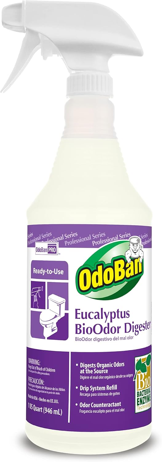 OdoBan Professional Cleaning Ready-to-Use BioOdor Digester, 32 Ounce Spray, Eucalyptus Scent