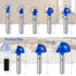 SMJXTOP 8Pcs Set 1/4 Inch Bit-1/4 5/16" 3/8" 1/2" 5/8" 3/4" 7/8" 1" Cove Box Round Nose Router Bit Shank, Carbide