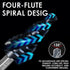 M35 Cobalt Step Drill Bit - Four Spiral Flute Unibit (1/4"-3/4") Wear-Resistant TiAlN Coated for Metal