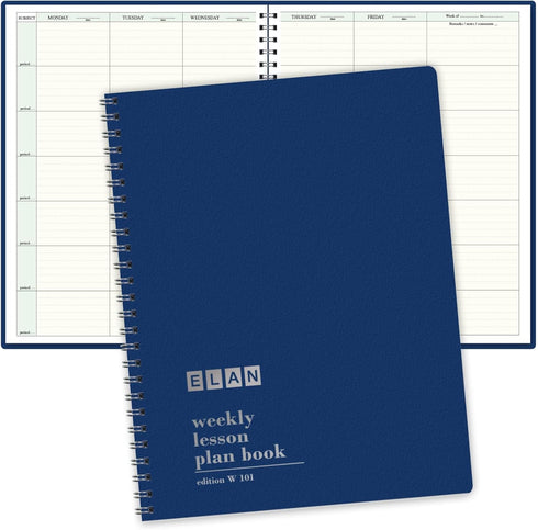 Elan Publishing Company 7 Period Teacher Lesson Plan, Days Horizontally Across the Top (W101)