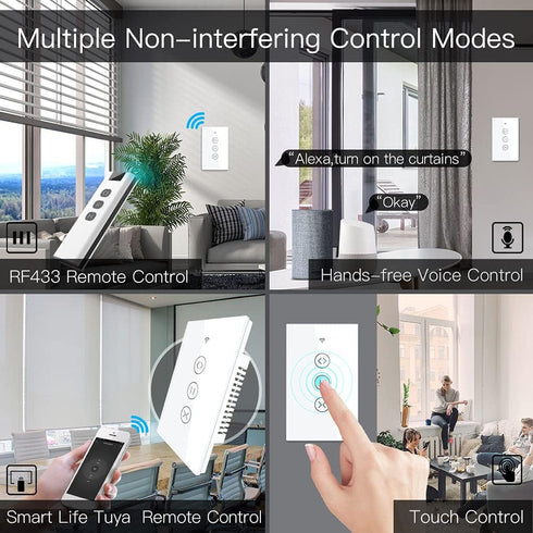 MOES WiFi Smart Curtain Switch Motorized Roller Blinds Shutter Switch,Smart Life/Tuya APP Remote Control,Compatible
