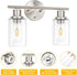Apenath 2-Light Wall Sconce Light Fixtures, Brushed Nickel Finish Wall Light with Clear Glass Shade, Modern Vanity