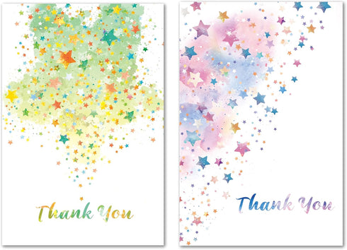 BZHTRMK 20PCs, Stunning Starry Sky Thank You Cards with Envelopes, Warm Appreciation, Set