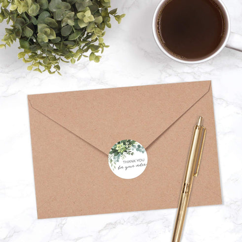 Thank You for Your Order Stickers – 500 Thanks for Your Business Labels, 1.5" Round Small Business Envelope Seals