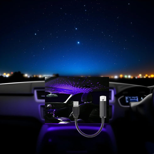 Calsgkspray Blue USB Star Projector Night Light,Adjustable Romantic Starry Sky Projector Car Light,Portable Atmosphere