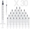 30 Pack 1ml Plastic Syringe with Cap, Sterile, Individually Sealed for Scientific Labs, Watering, Feeding Pets