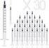 30 Pack 1ml Plastic Syringe with Cap, Sterile, Individually Sealed for Scientific Labs, Watering, Feeding Pets