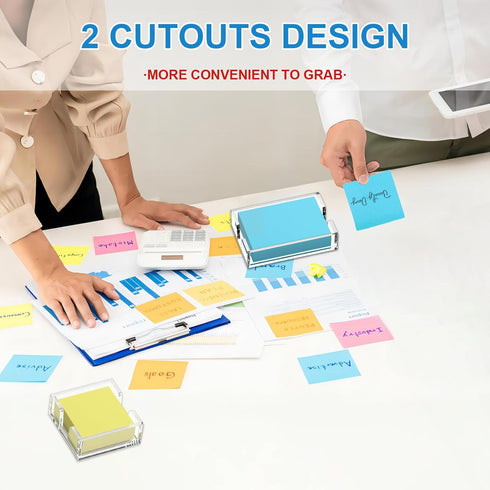 WINFFOR Acrylic Notepad Holder Dispenser - 4x6 in Sticky Note Memo Holder, Self-Stick Note Pad Organizer (W/O Pads),