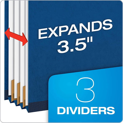 Pendaflex Classification Folders, Standard, Dark Blue, 3 Dividers, 10/BX, Letter Size