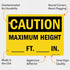 SmartSign U9-1317-ND_10x14 "Caution - Maximum Height __ Ft __ In" Write-On Label | 10" x 14" Vinyl Black on Yellow