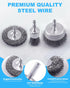 21-Pack Set 1/4-Inch Rocaris Carbon Steel Wire Wheel, Cup, Pen Brush with Round Shank for Rust Removal, Corrosion