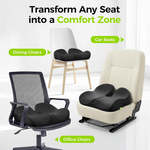 Tailbone AUVON Gel Seat Cushion for Office Chairs, Ergonomic Memory Foam Chair Cushions for Long-Sitting Support