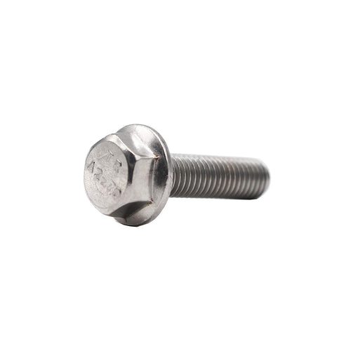 binifiMux 10pcs M8 x 30mm Serrated Flanged Hex Head Bolts, Stainless Steel 18-8 (304), Plain Finish