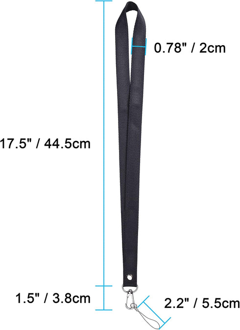 Wisdompro 3 Pack 19 inch Nylon Neck Lanyard Strap with Metal Hook for Keys, ID Badges, Black, Red, Blue