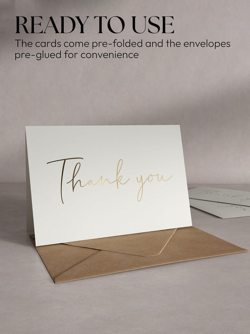 Twistionery Set 100 4x6 Thank You Cards & Envelopes of - Wedding, Baby Shower & More - Blank Cards