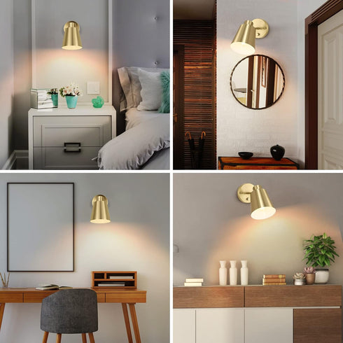 VATONI Dimmable Dimmer Doorway(1 Pack, 1 Bulb) Wall Sconce, Plug in Wall Sconce Adjustable Angle Wall Lights with Plug