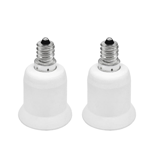 ATREFUU 2 Pack E12 to E26 Adapters, E12 Candelabra Base to E26 Medium