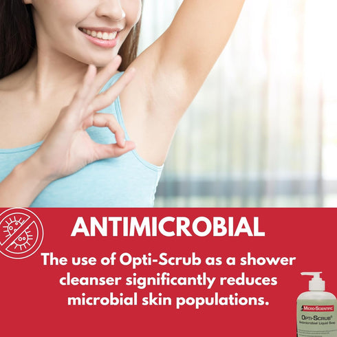 Micro-Scientific OS04-128 Opti-Scrub Antimicrobial Liquid Soap, Broad Spectrum, Non-Drying, 1 Gallon