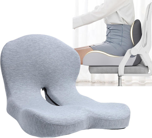 NOENNULL Lower Back Support Pillow for Office Chair, Car Seat Cushion with Detachable Memory Foam Lumbar Pad