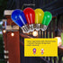 Jslinter Colored String LED Light Bulbs, 16 Pack, 1 Watt, Shatterproof, E26 Base for Christmas String Light Replacement