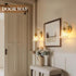 1-Light Hallway(E26) Gold Wall Sconce,Bathroom Sconces Brass Modern Wall Light Fixture with Clear Glass Shade,Indoor