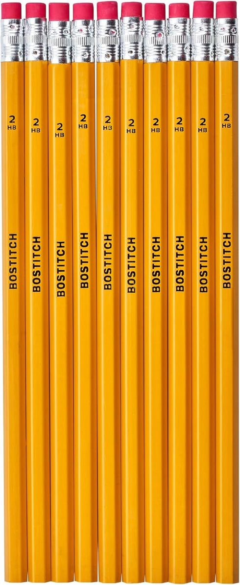 Bostitch Premium #2 Pencils, American Cedar Wood, Pre-Sharpened, HB Graphite, 10-Pack